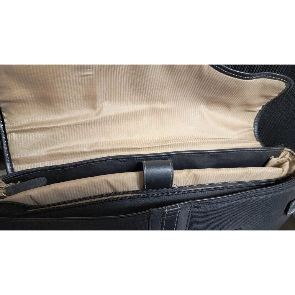 Targus Black Women's Laptop Bag Nylon Vegan Leather 16x13x3 in Double Handles - Picture 5 of 11